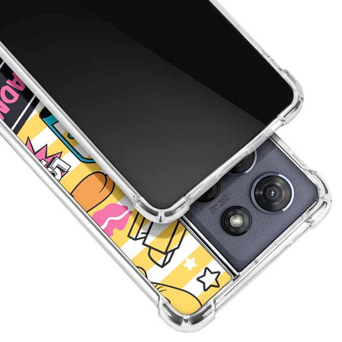 Looney Tunes Tweety and Sylvester Striped Patches Moto G Play 5G (2025) Clear Case